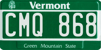 VT license plate CMQ868