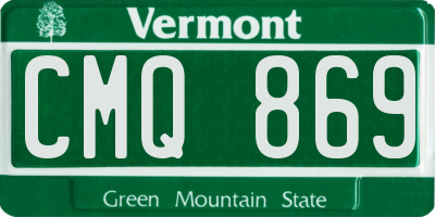 VT license plate CMQ869