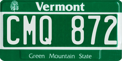 VT license plate CMQ872
