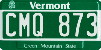 VT license plate CMQ873