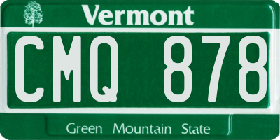VT license plate CMQ878
