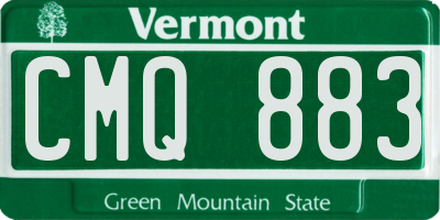 VT license plate CMQ883
