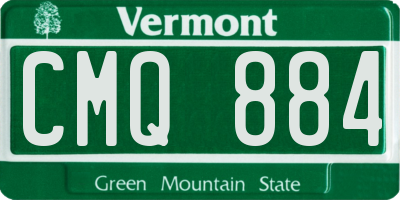 VT license plate CMQ884