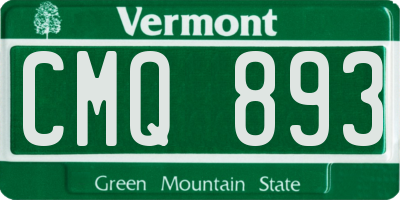 VT license plate CMQ893