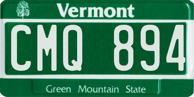 VT license plate CMQ894