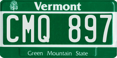 VT license plate CMQ897