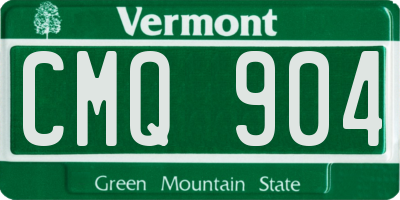 VT license plate CMQ904