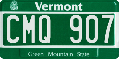 VT license plate CMQ907