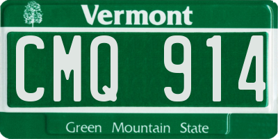 VT license plate CMQ914