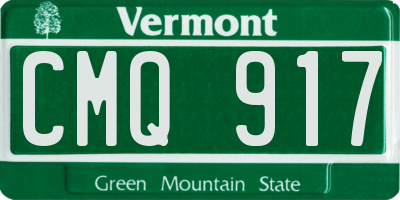 VT license plate CMQ917