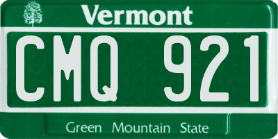 VT license plate CMQ921