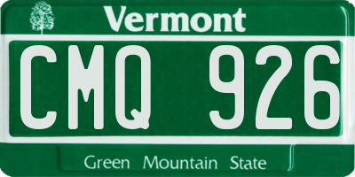 VT license plate CMQ926