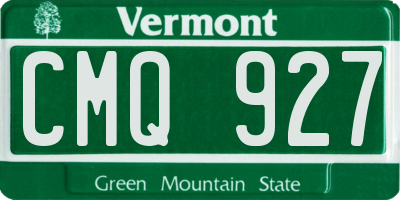 VT license plate CMQ927