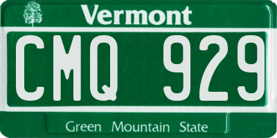 VT license plate CMQ929