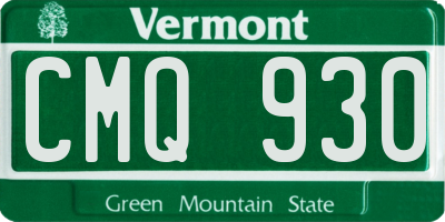 VT license plate CMQ930