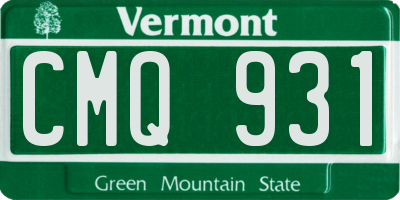 VT license plate CMQ931