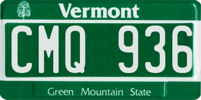 VT license plate CMQ936