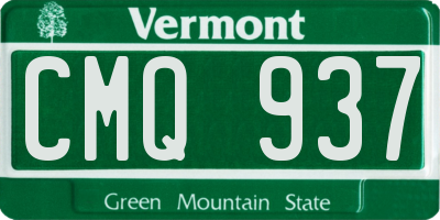VT license plate CMQ937