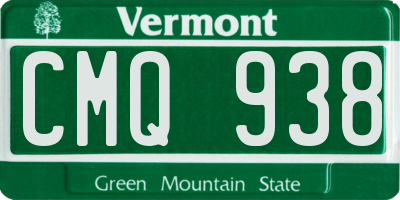 VT license plate CMQ938