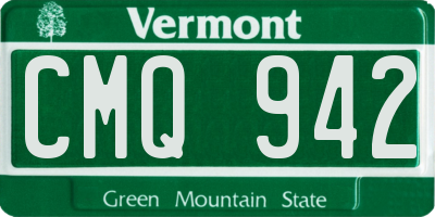 VT license plate CMQ942