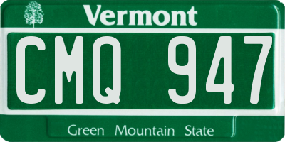 VT license plate CMQ947