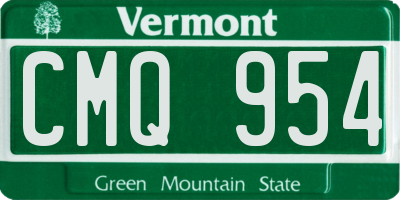 VT license plate CMQ954