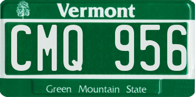 VT license plate CMQ956