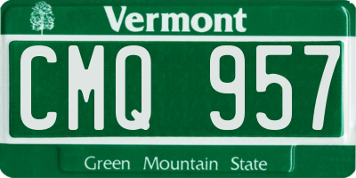 VT license plate CMQ957