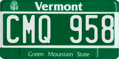 VT license plate CMQ958