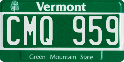 VT license plate CMQ959