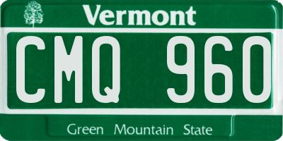 VT license plate CMQ960