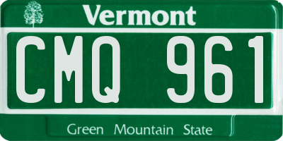 VT license plate CMQ961