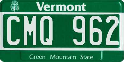VT license plate CMQ962