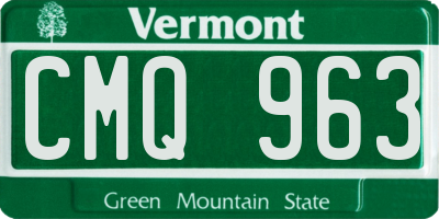 VT license plate CMQ963