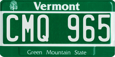 VT license plate CMQ965