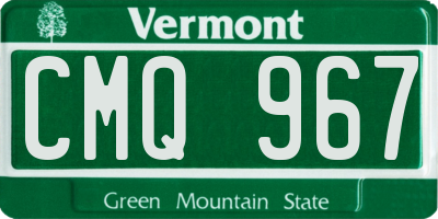 VT license plate CMQ967
