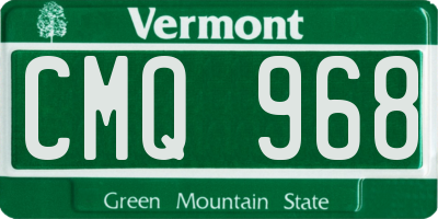 VT license plate CMQ968