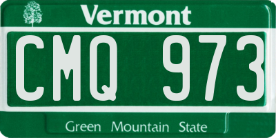 VT license plate CMQ973