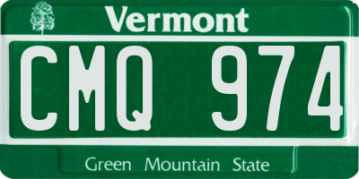 VT license plate CMQ974