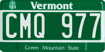 VT license plate CMQ977