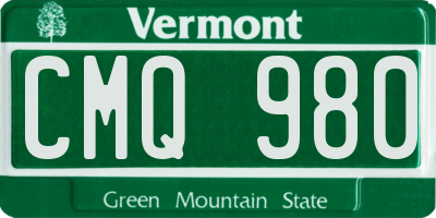 VT license plate CMQ980