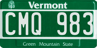 VT license plate CMQ983