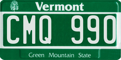 VT license plate CMQ990
