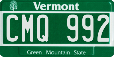 VT license plate CMQ992