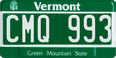 VT license plate CMQ993