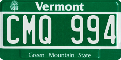 VT license plate CMQ994