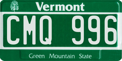 VT license plate CMQ996
