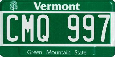 VT license plate CMQ997