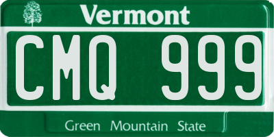 VT license plate CMQ999