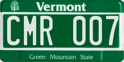 VT license plate CMR007